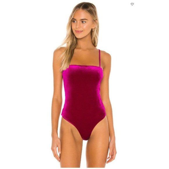 Lovers and Friends Agnes Bodysuit Magenta S Velvet Pink - Picture 1 of 9